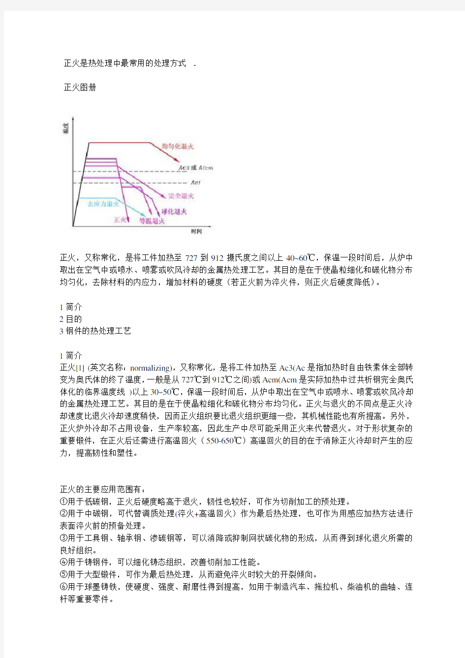 热处理工艺正火