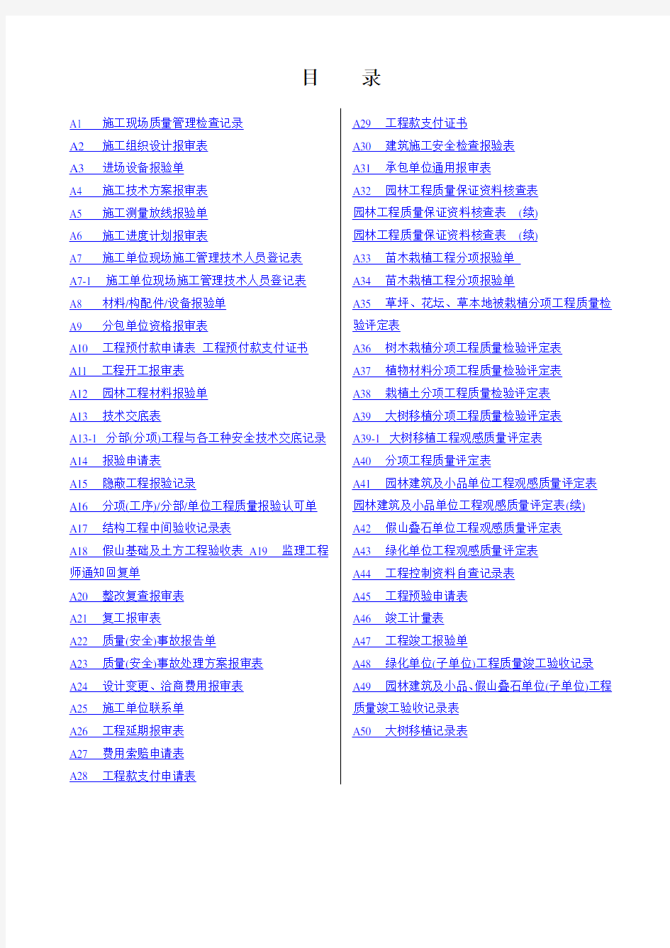 园林景观工程全套竣工资料