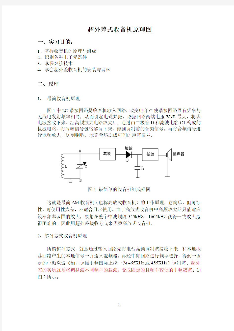 七管收音机原理及安装调试