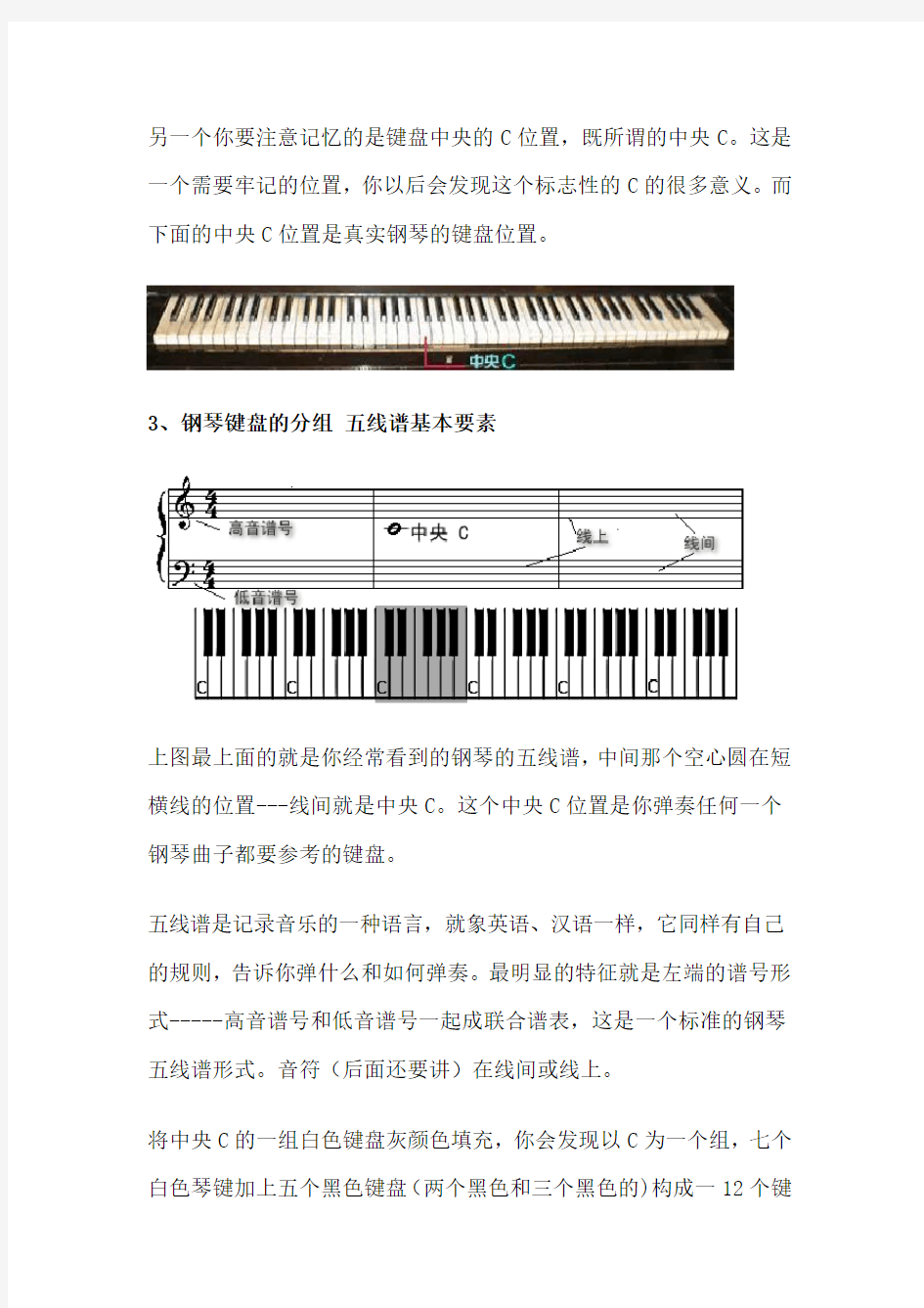 三分钟学会看键盘教你看懂钢琴五线谱