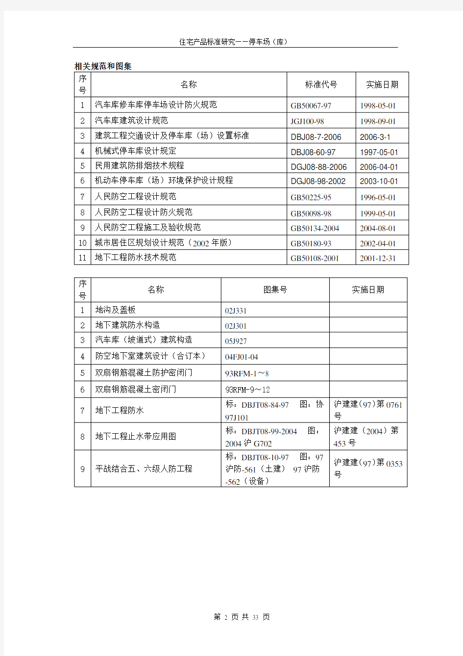 住宅地下停车库标准化专题研究及规范说明汇总