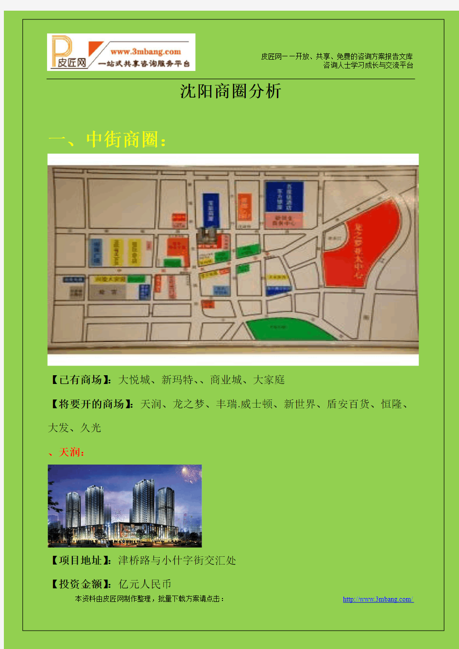 沈阳市商圈市场分析研究报告