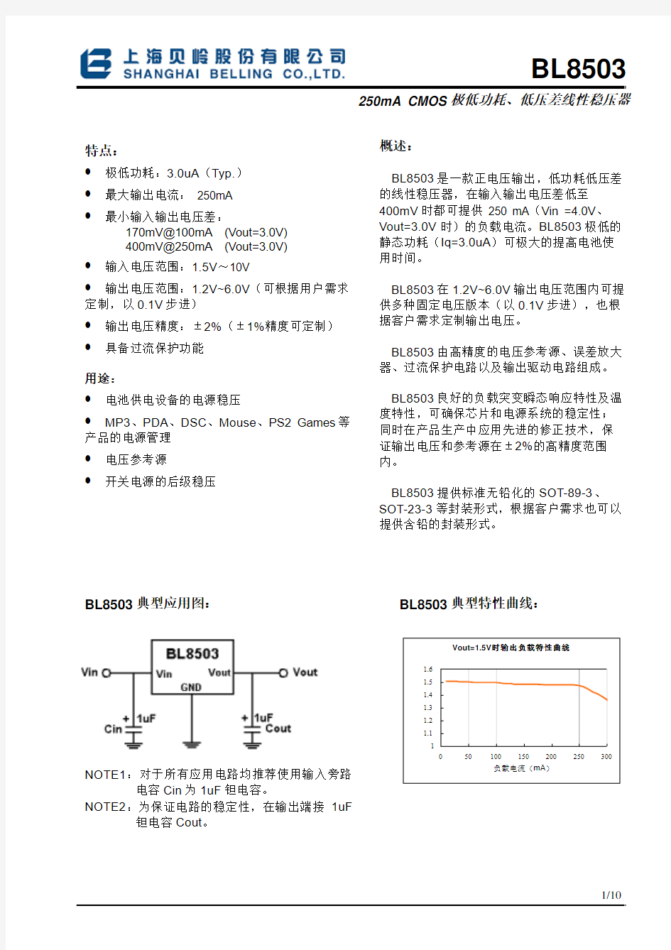 BL8503电源芯片中文资料。很全面哦