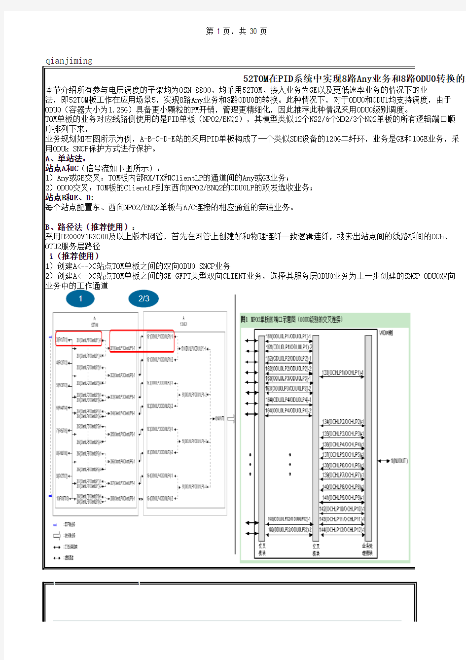 NGWDM_软件调测SOP-中国区城域OTN网络-20110324-B