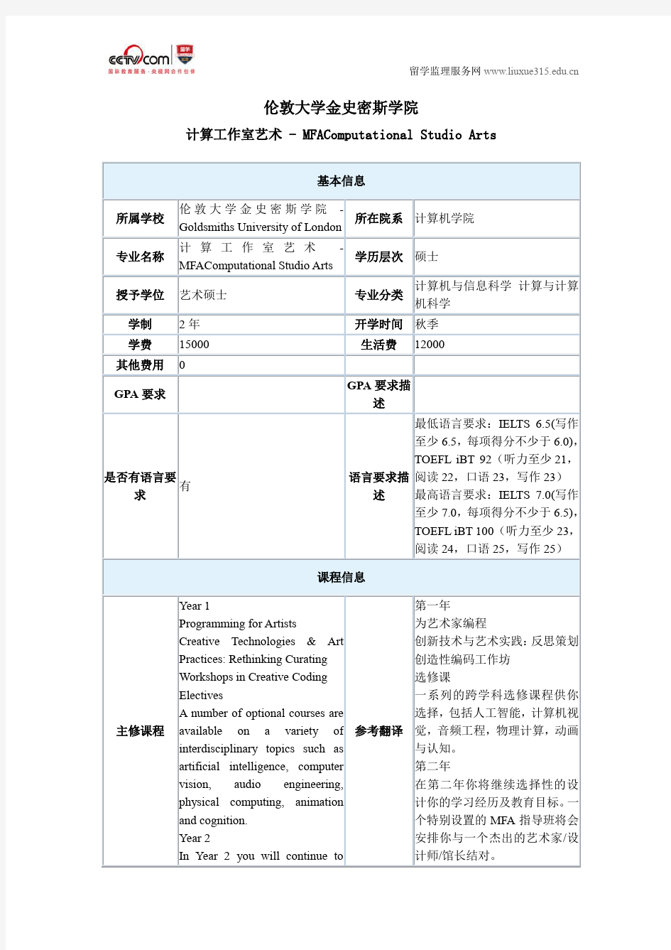 伦敦大学金史密斯学院计算工作室艺术硕士