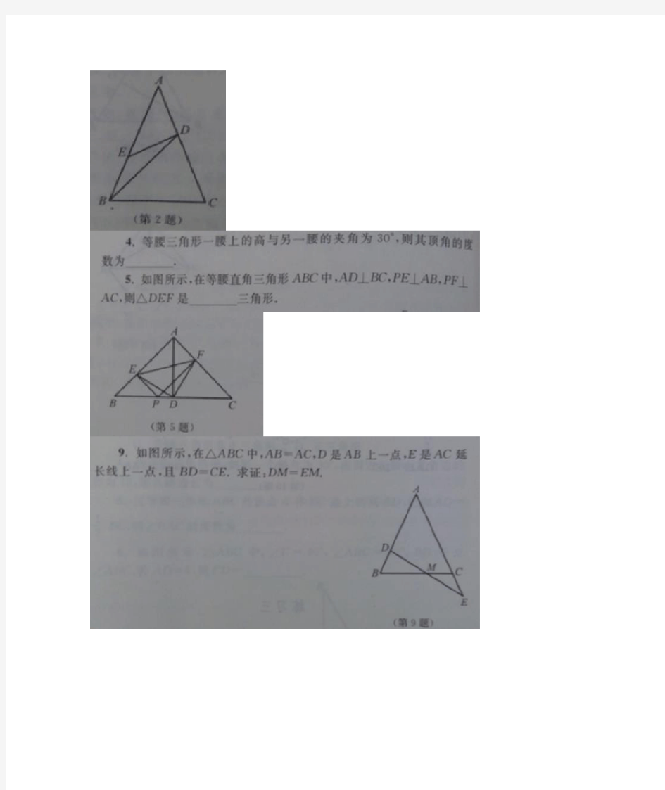 配套练习册等腰三角形经典证明题