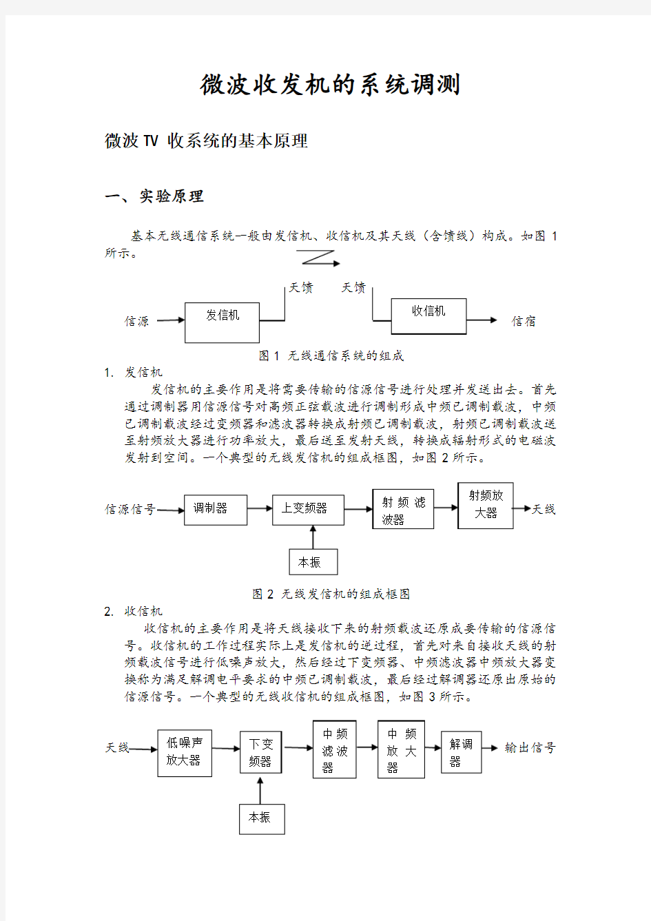 北京邮电大学_电磁场与电磁波实验微波接收系统的测量