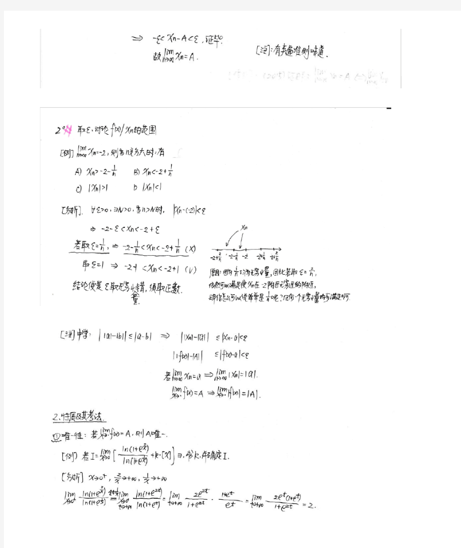 张宇高等数学强化班手写笔记+各章节考点细致补充精编版
