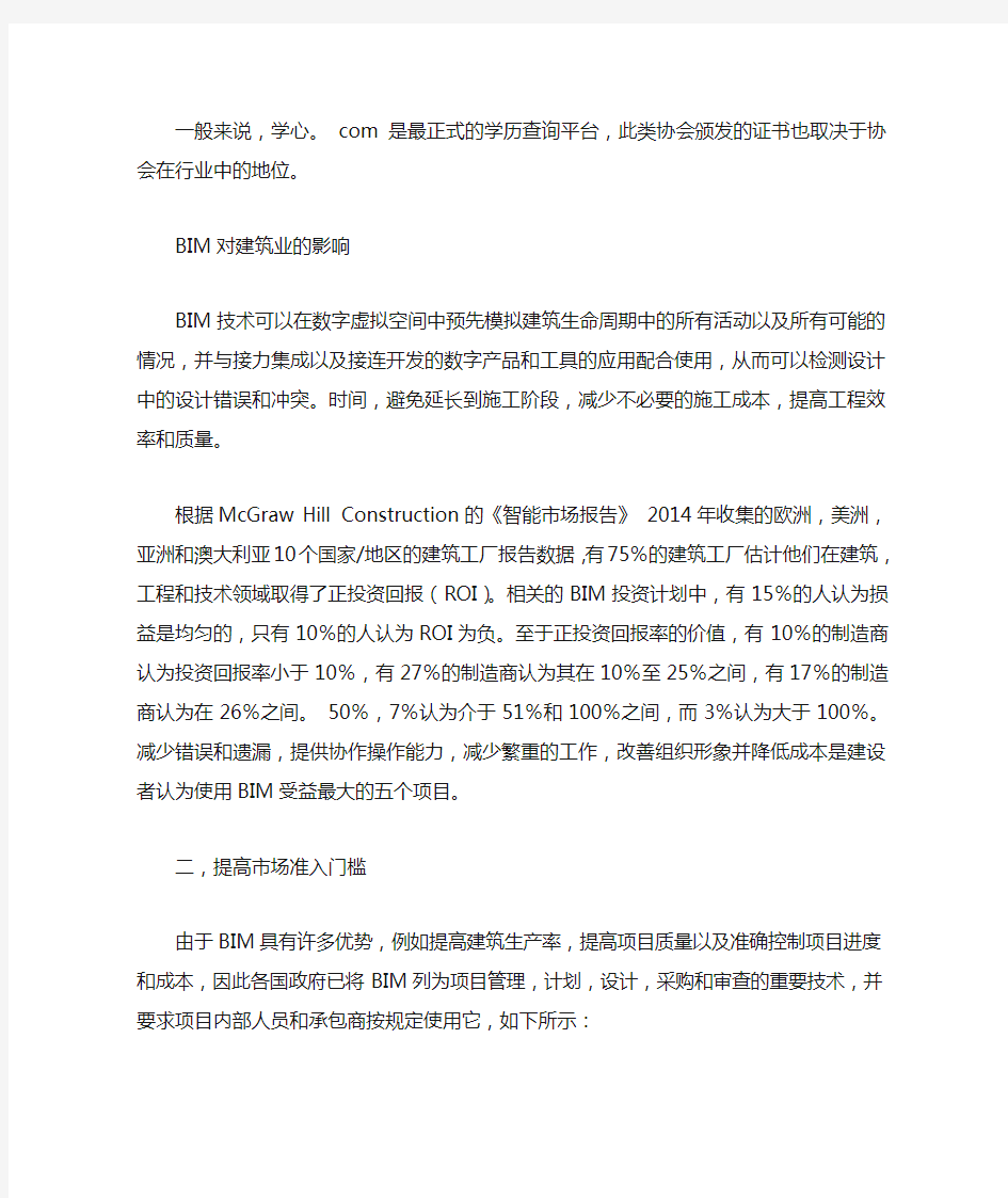 中国建设教育协会bim证书全国认可吗