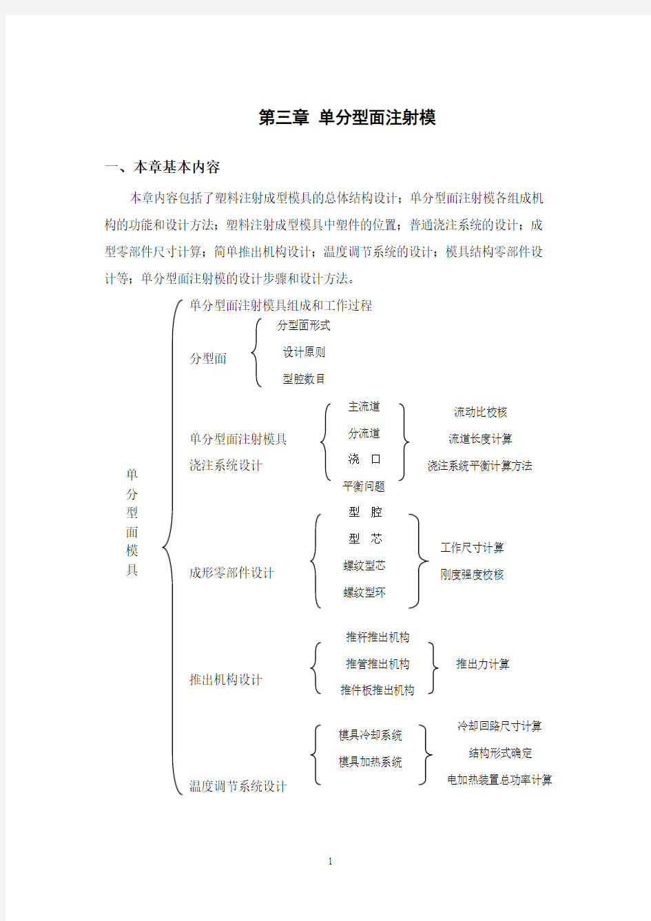 单分型面模具