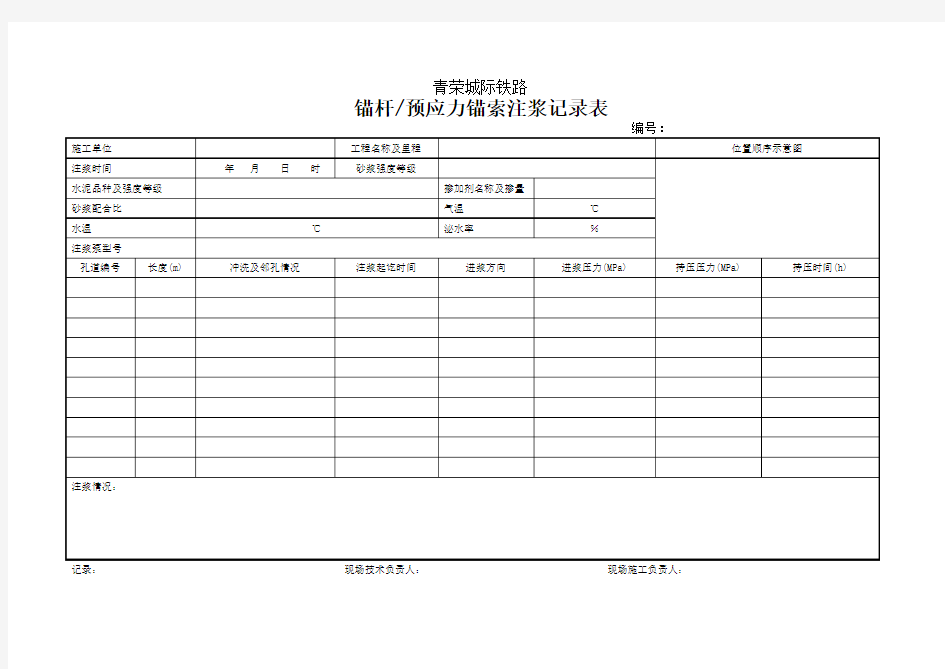 隧道施工记录表