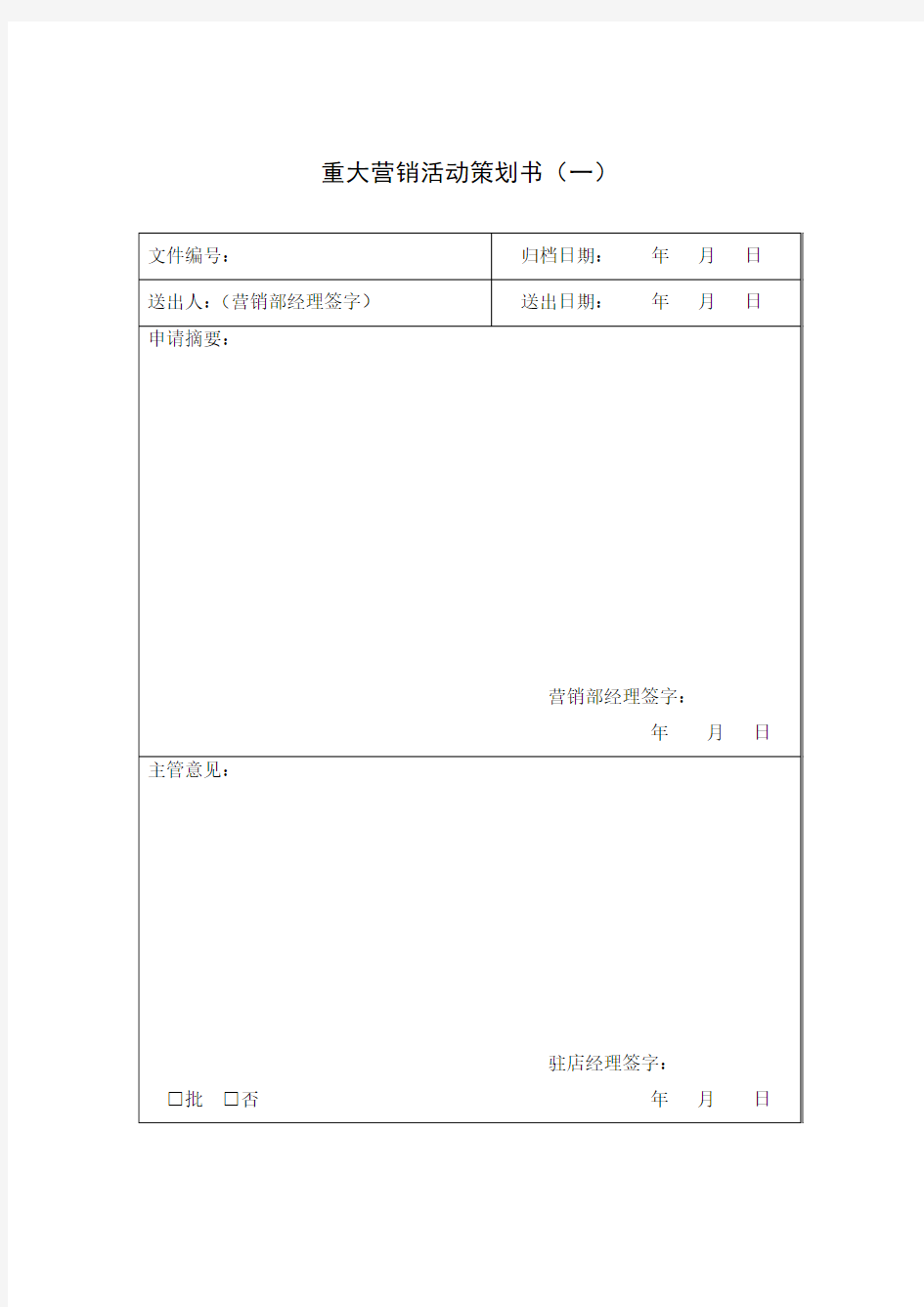 公司营销部表格汇集