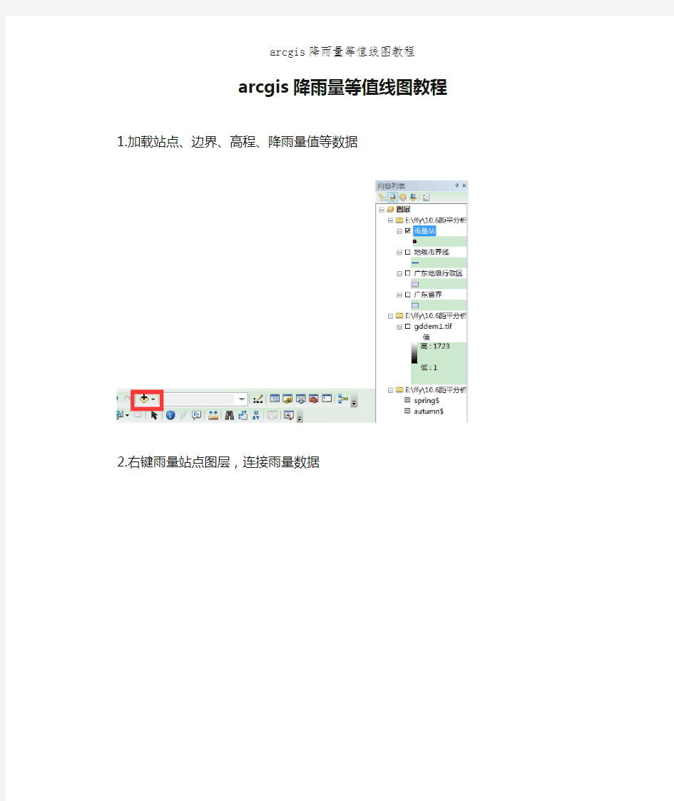 arcgis降雨量等值线图教程