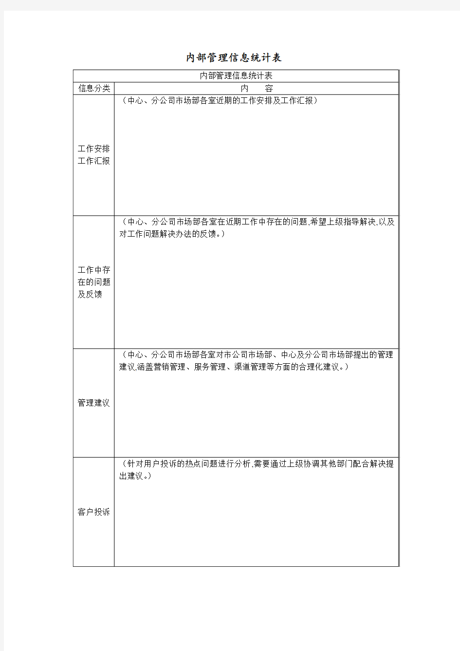 企业内部管理信息统计表(doc 2页)