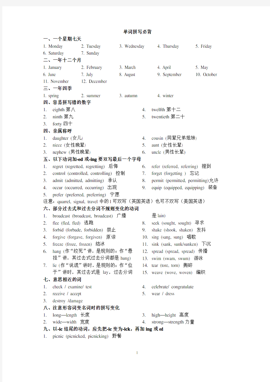 高考必背单词汇总学习资料