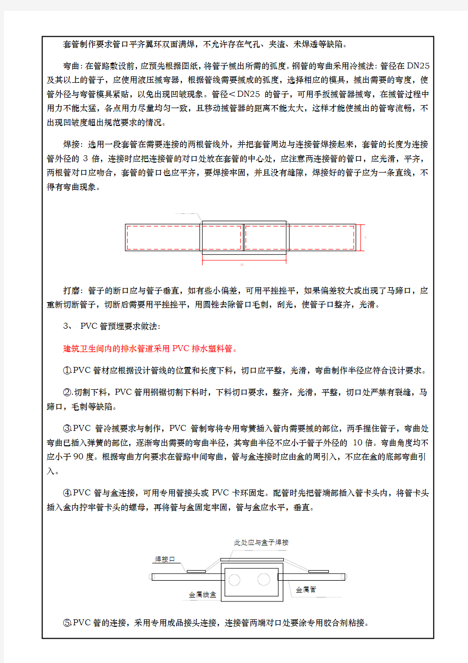 水电预埋技术交底大全