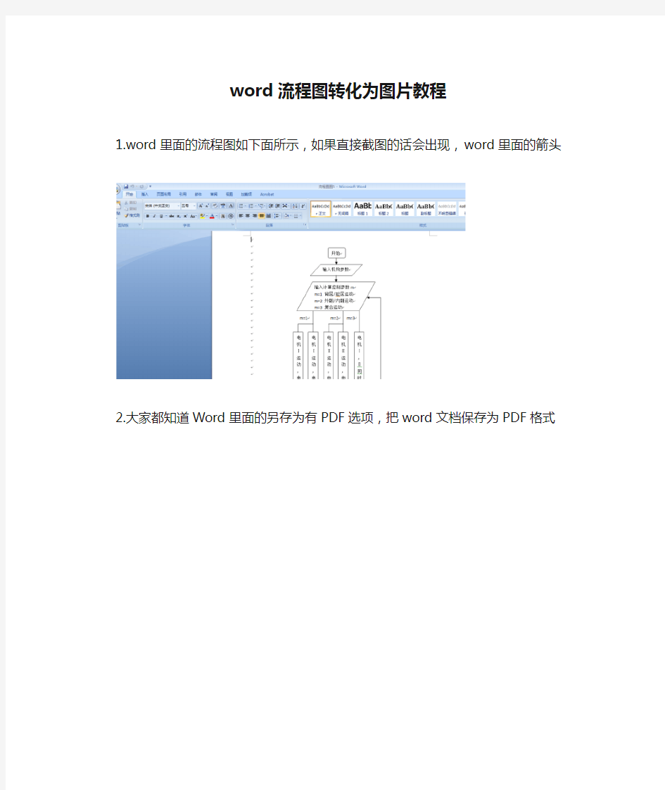 word流程图转化为图片教程