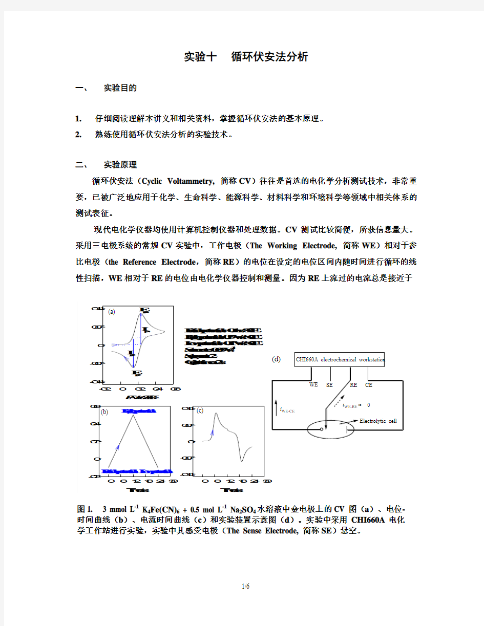 实验十     循环伏安法分析