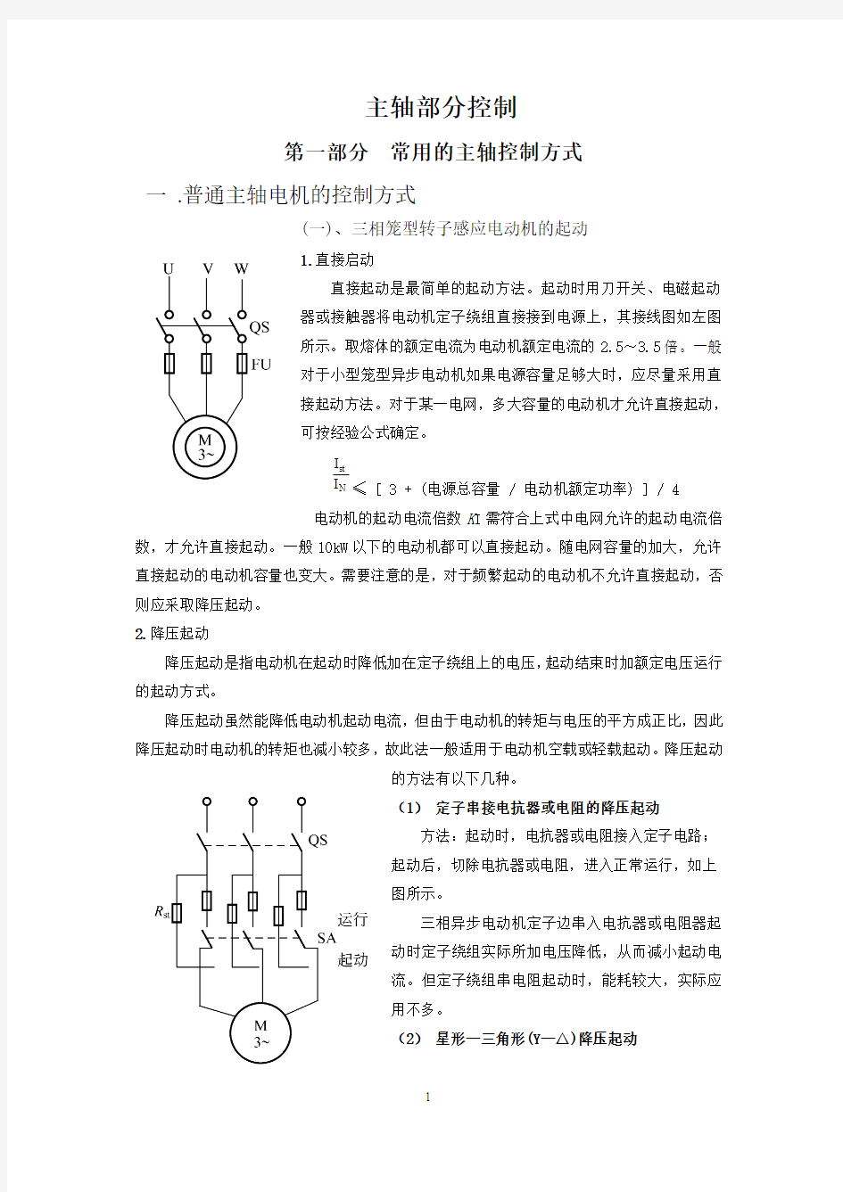 主轴部分控制