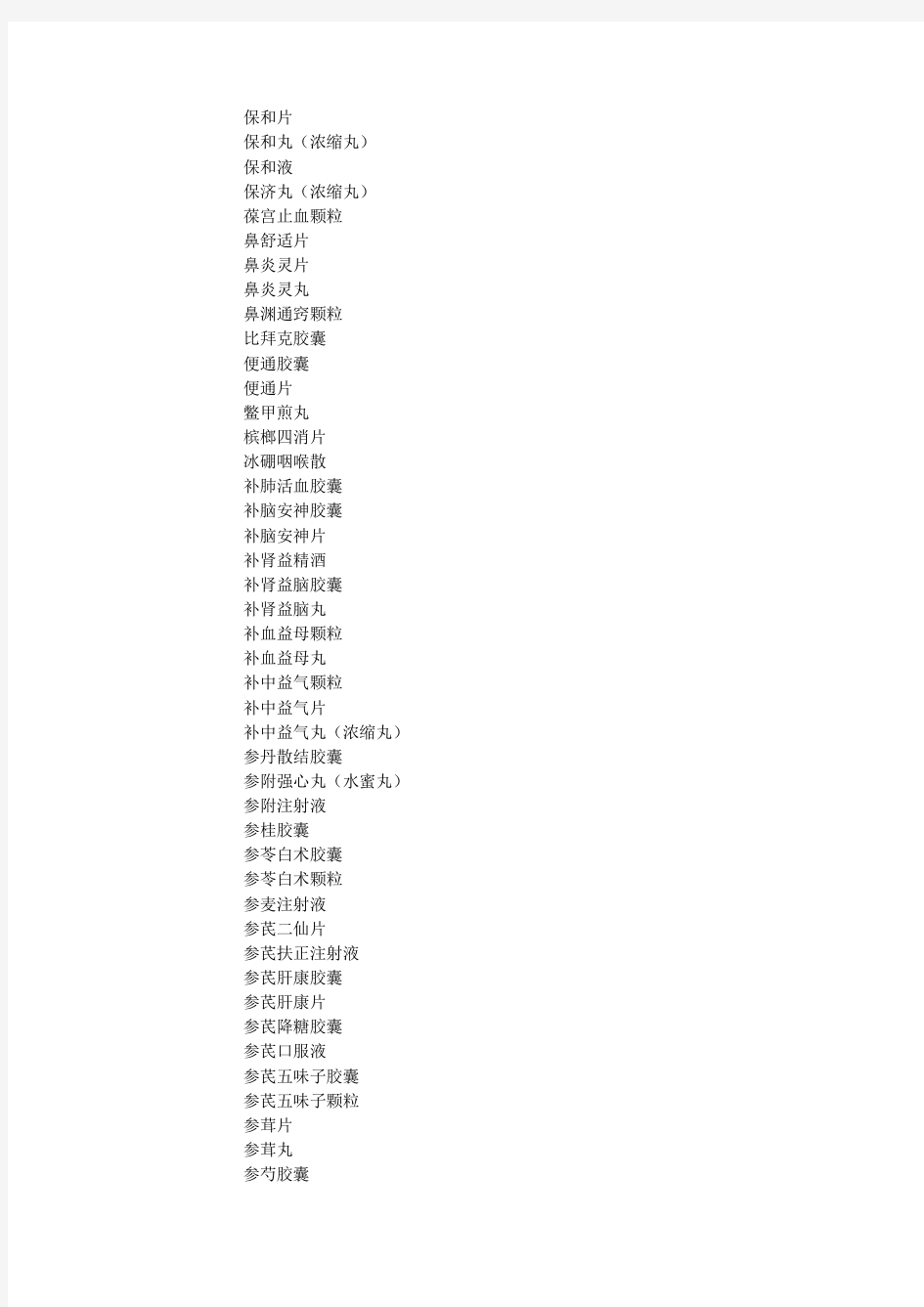 中国药典2015年版拟新增品种名单