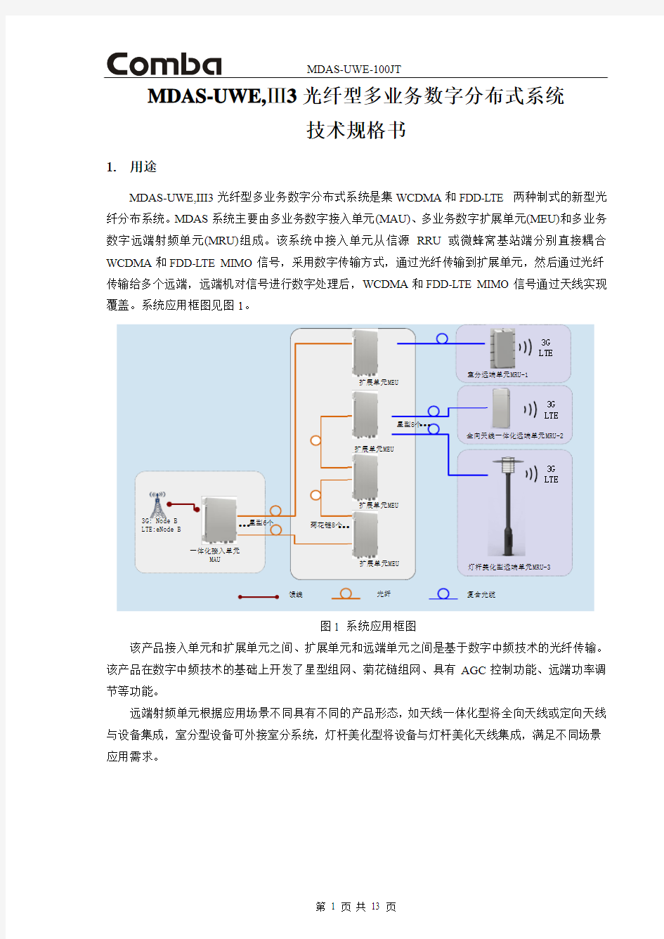 MDAS-UWE-1001JT,技术规格书01