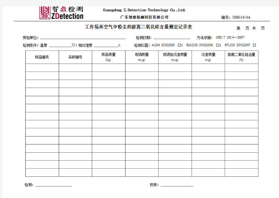 游离二氧化硅含量