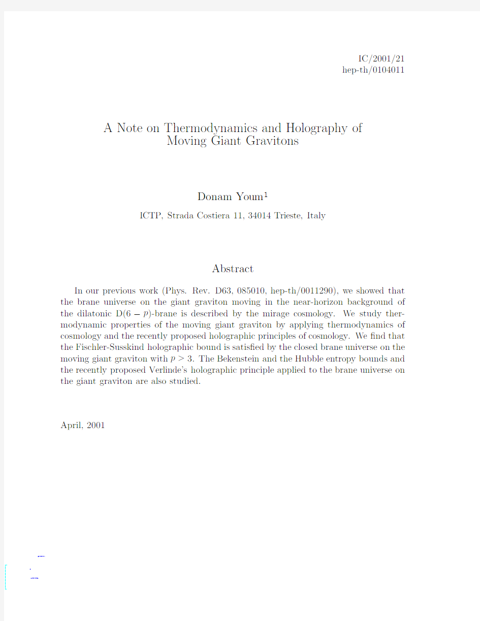 A Note on Thermodynamics and Holography of Moving Giant Gravitons