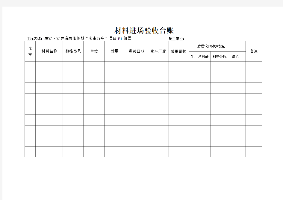 材料进场验收台账