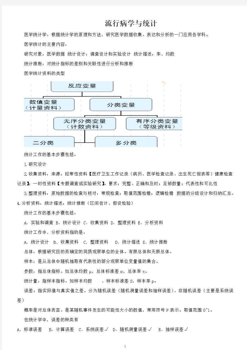 流行病学与统计