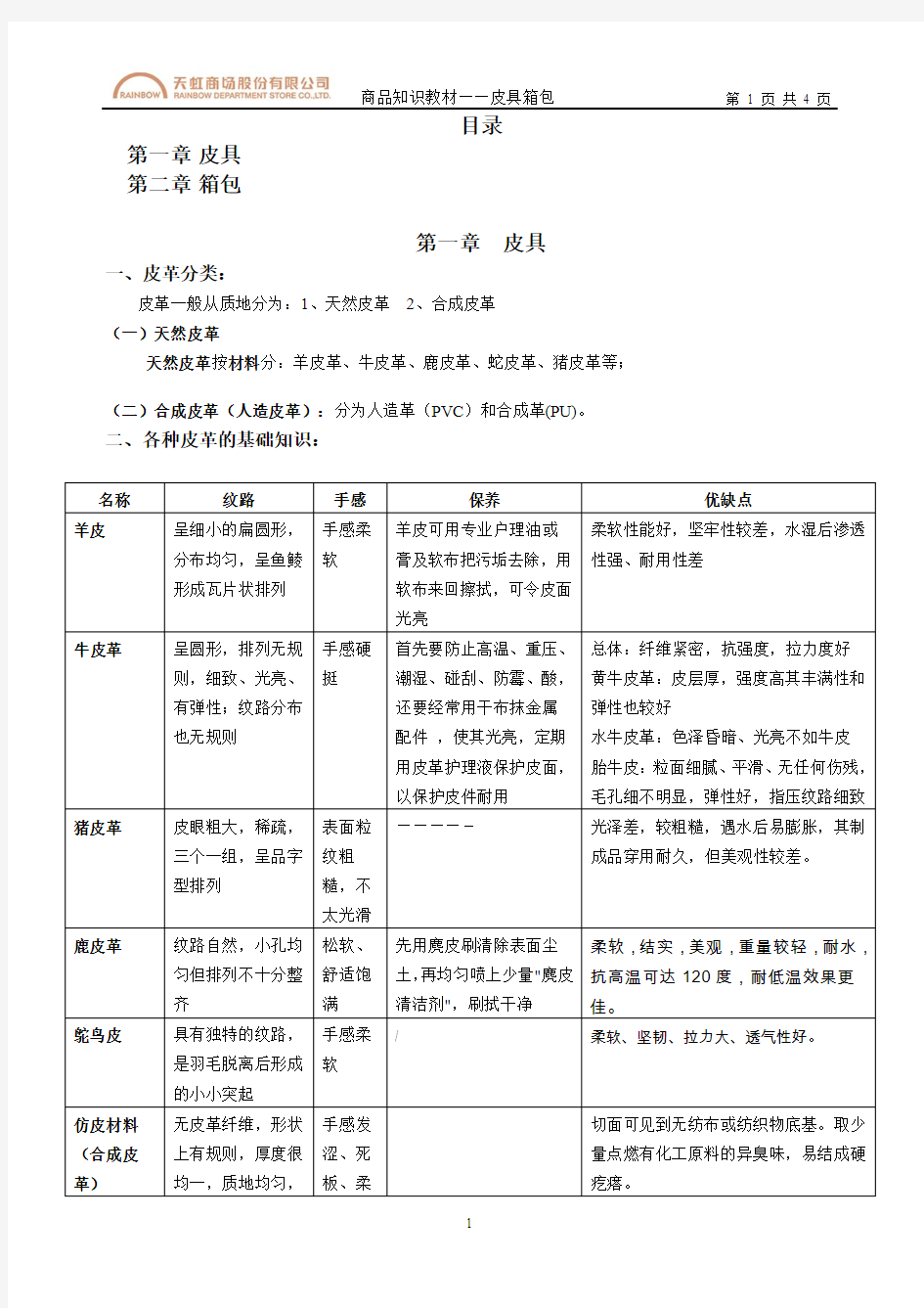 皮具箱包商品知识