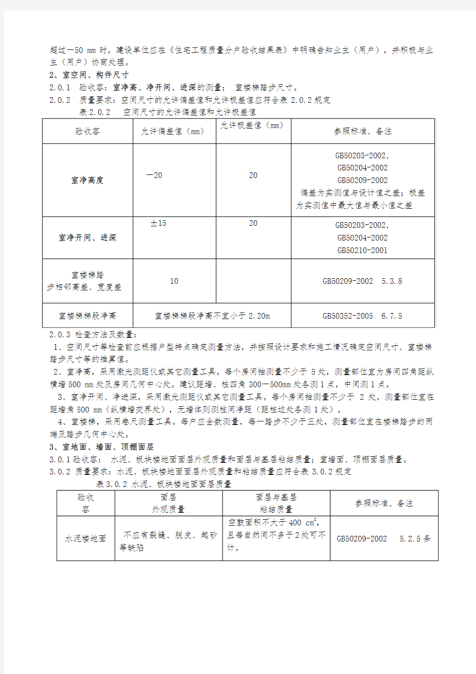 房屋分户验收规范标准