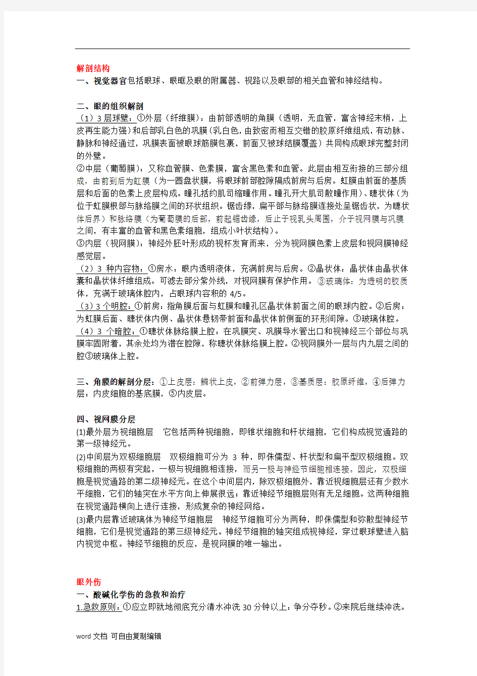 眼科学考试重点总结_大题