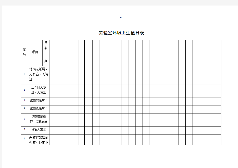 实验室环境卫生值日表 (1)