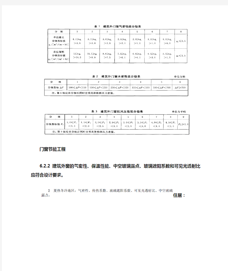 建筑外墙门窗三性检测分级标准