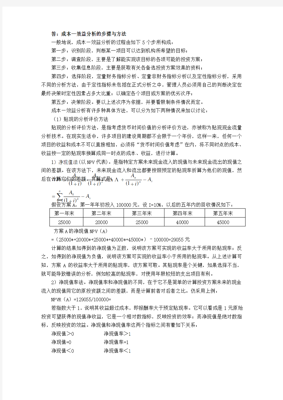 成本效益分析的步骤与方法