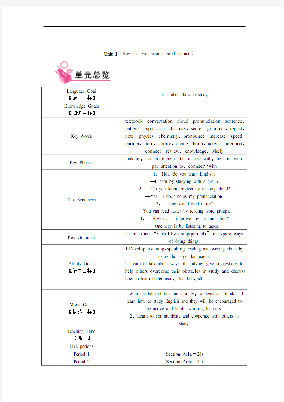 新人教版新目标九年级英语：全一册英文版教案