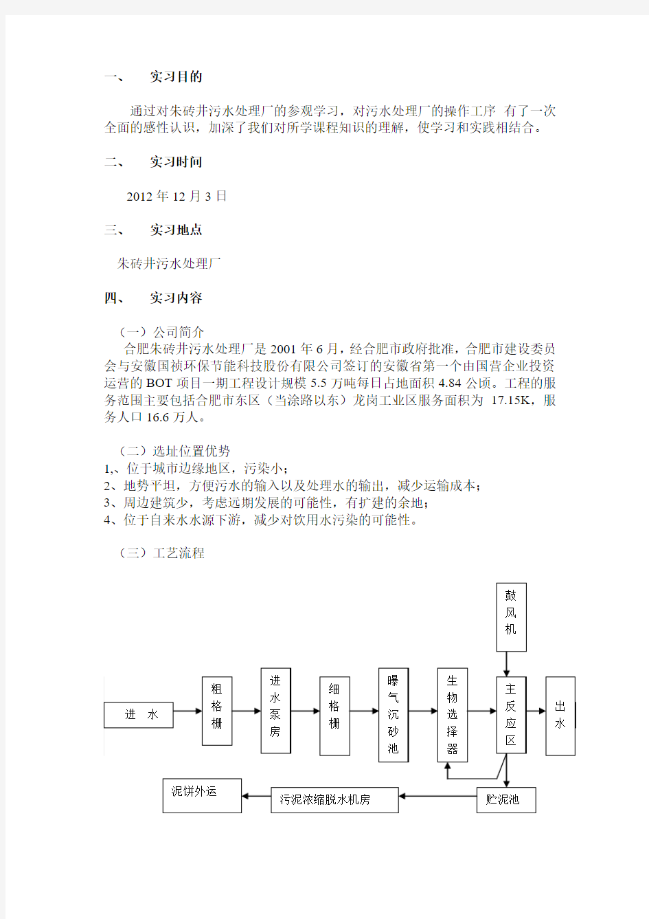 朱砖井污水处理厂实习报告 (2)
