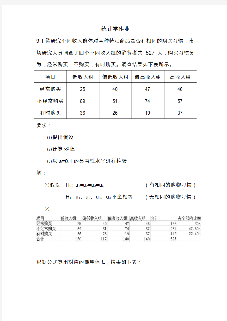 统计学课后作业