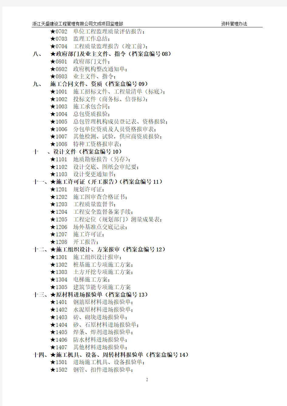 3监理部资料归档分类(附件3)