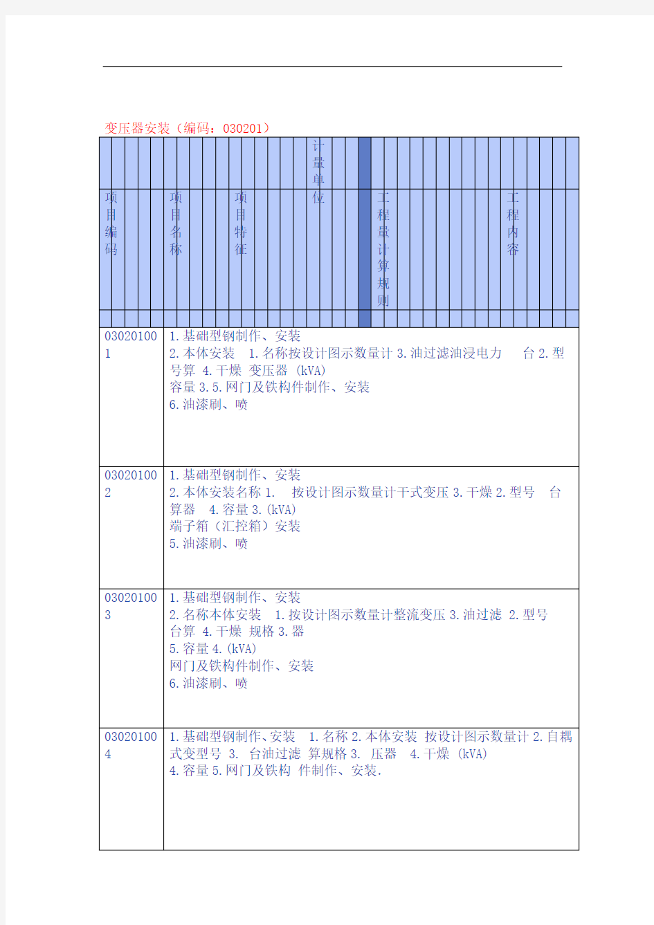 清单报价水电安装