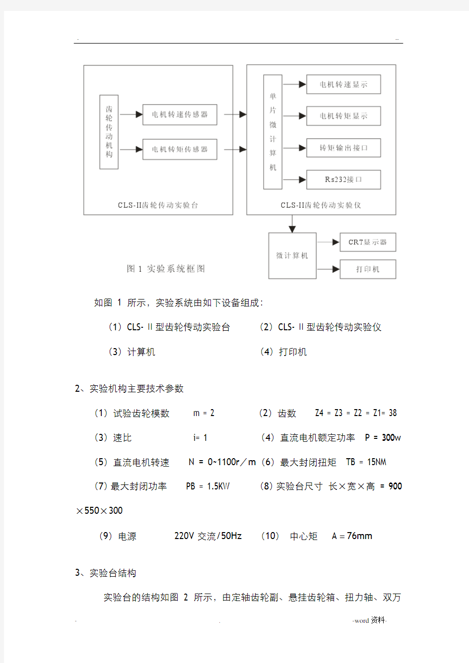 CLS-II型 齿轮传动实验台指导书