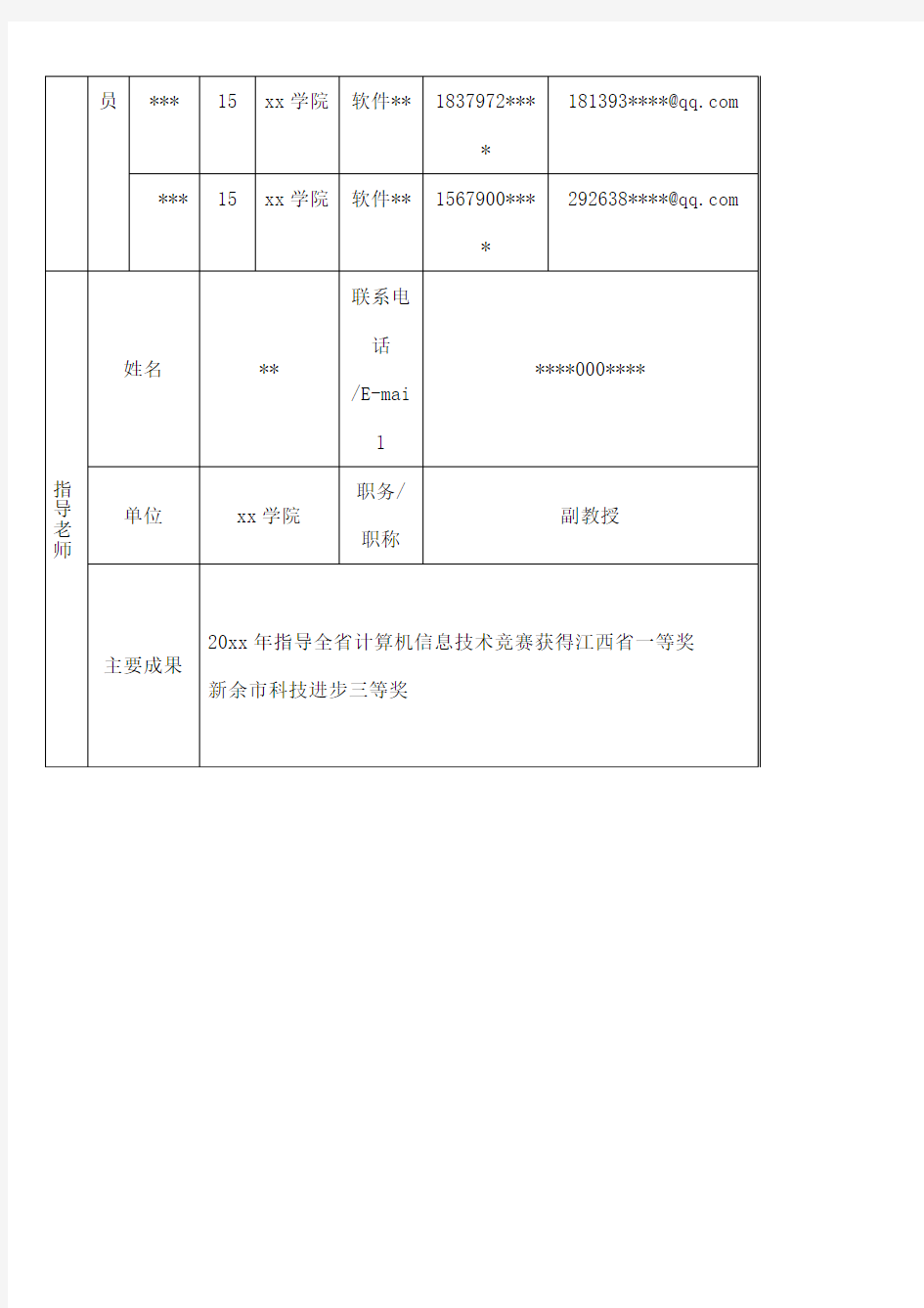 项目申报书范例