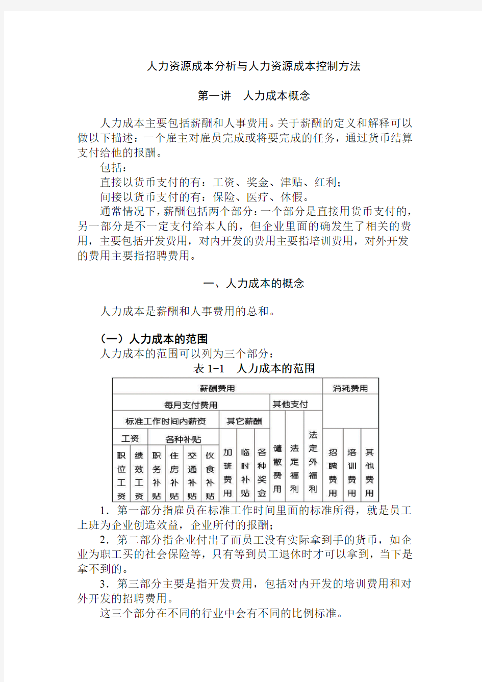 人力资源成本分析与人力资源成本控制方法