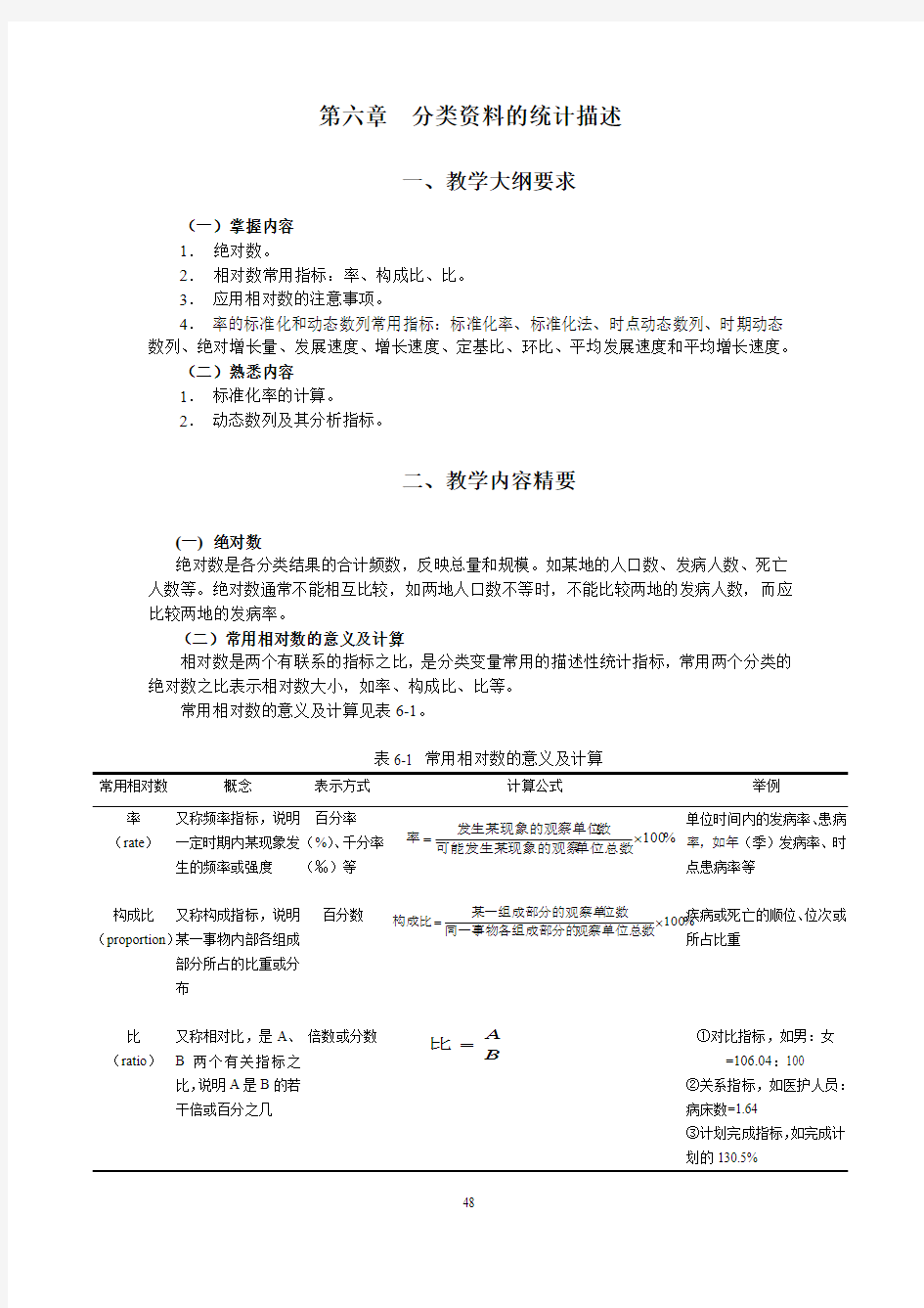 分类资料的统计描述