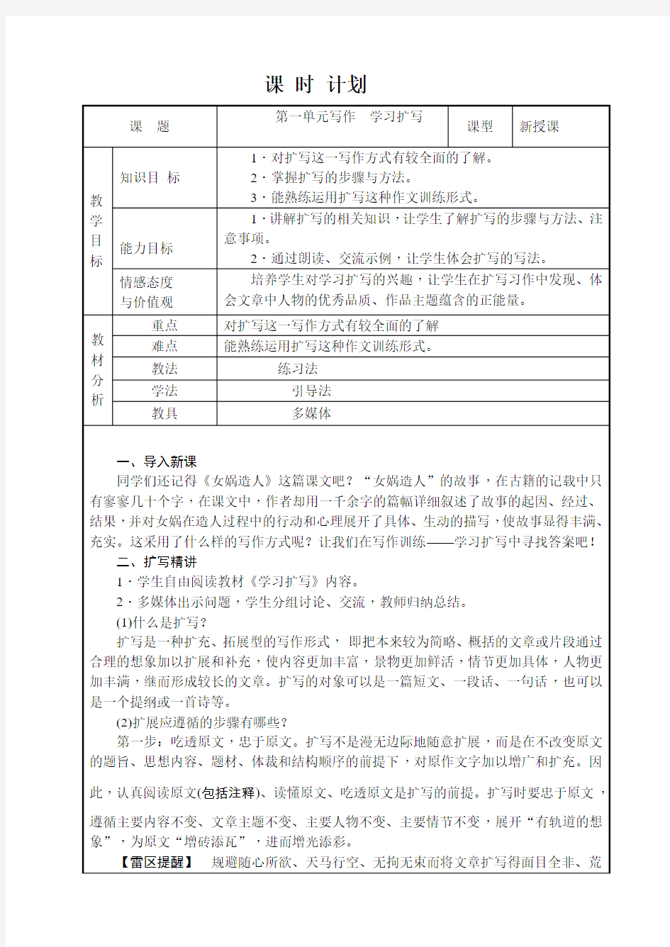 (完整word版)第一单元写作 学习扩写