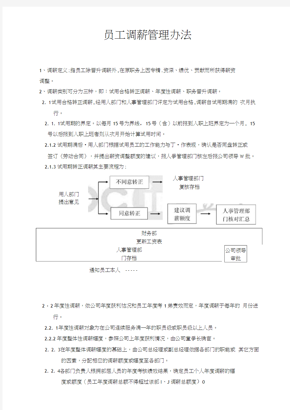 某公司员工调薪管理办法【最新】