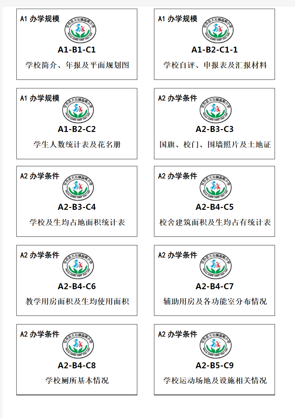 标准化档案盒正面标签