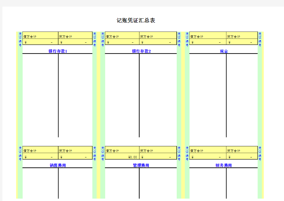 T型账户和科目汇总表