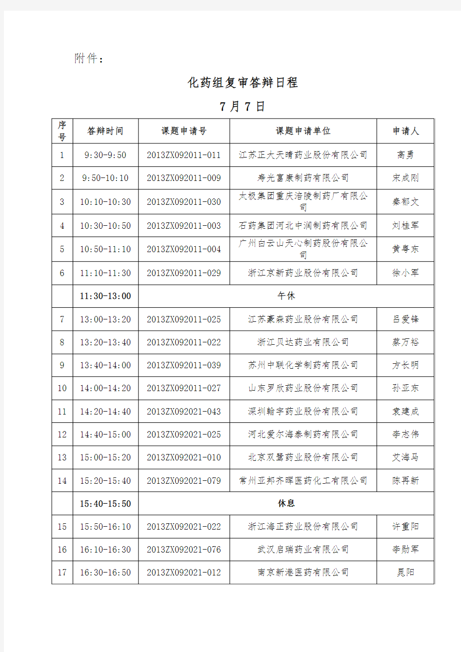 答辩日程安排 - 中国生物技术发展中心