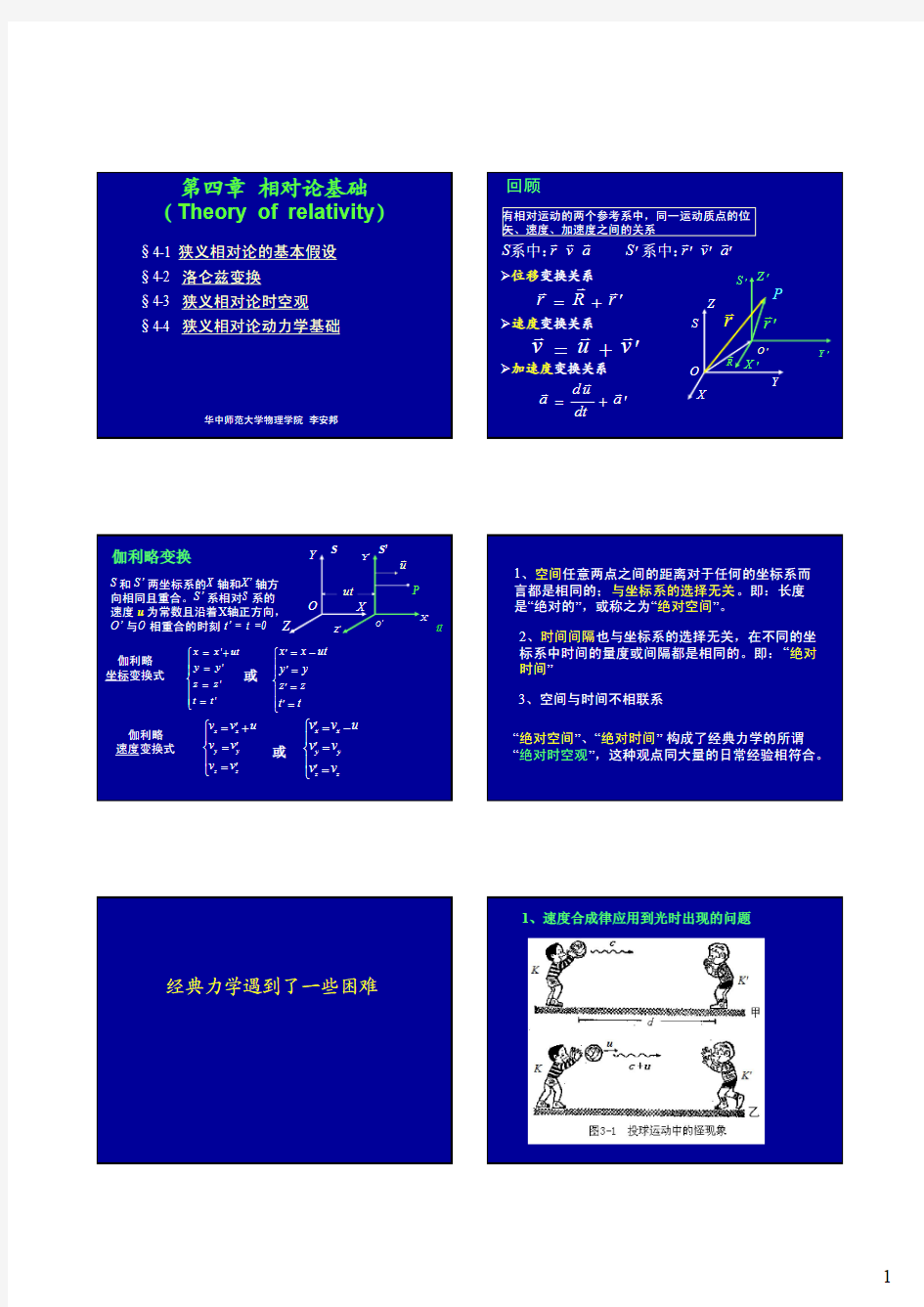 大学物理 相对论基础